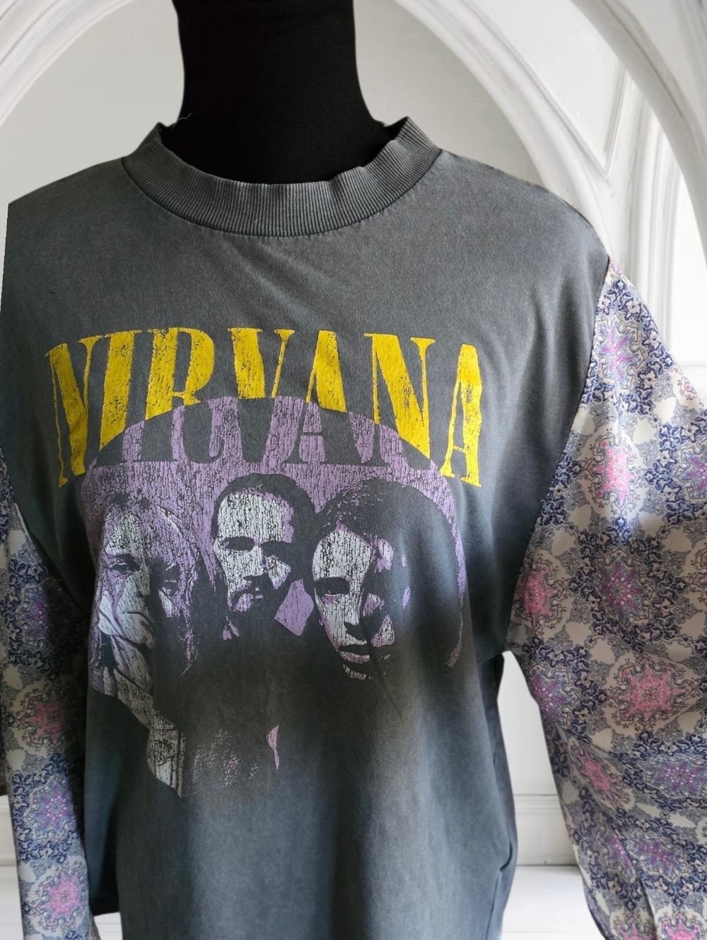 Upcycled Nirvana Band Tee With Flow Sleeves - Picture 6 of 6